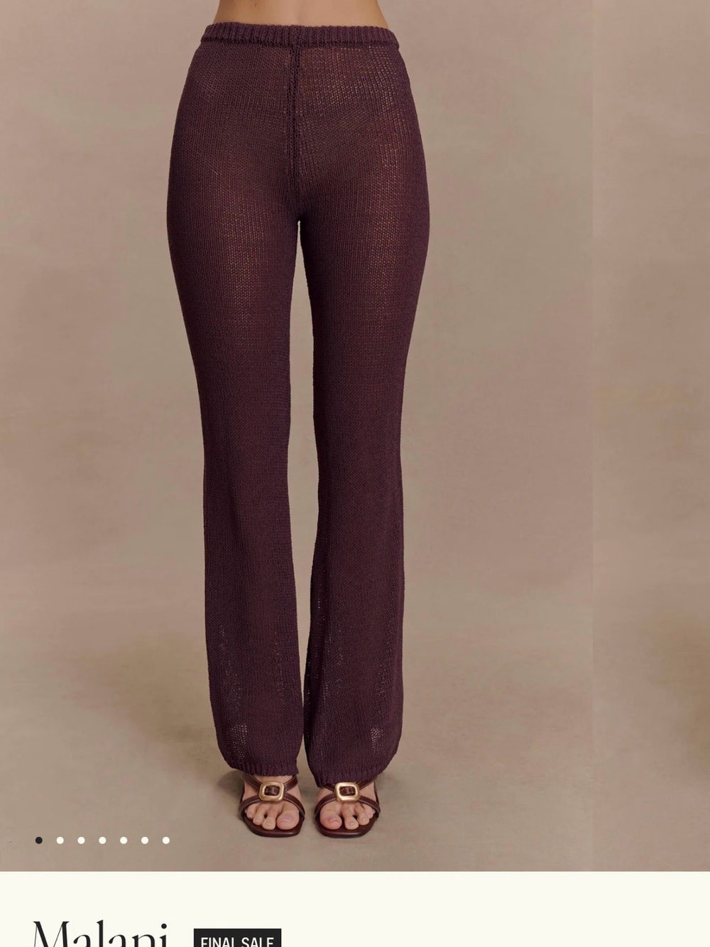 Wide Leg Knit Pants - Chocolate